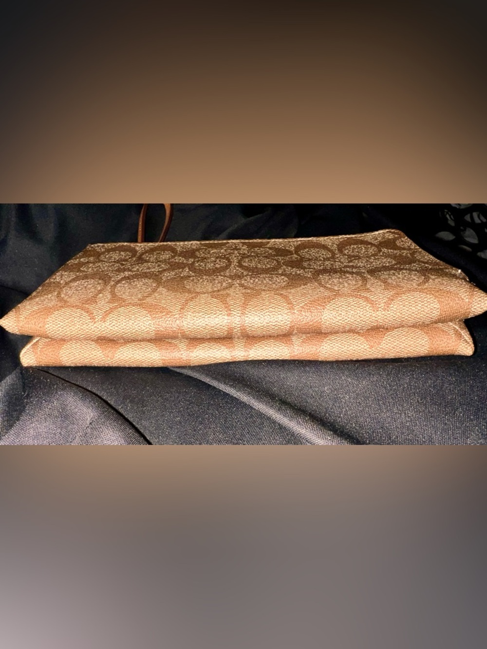 Coach Tan Signature Canvas Wristlet Clutch - Picture 7 of 7
